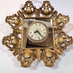 Lanshire Vintage Goldtone Ornate Eléctric Wall Clock
